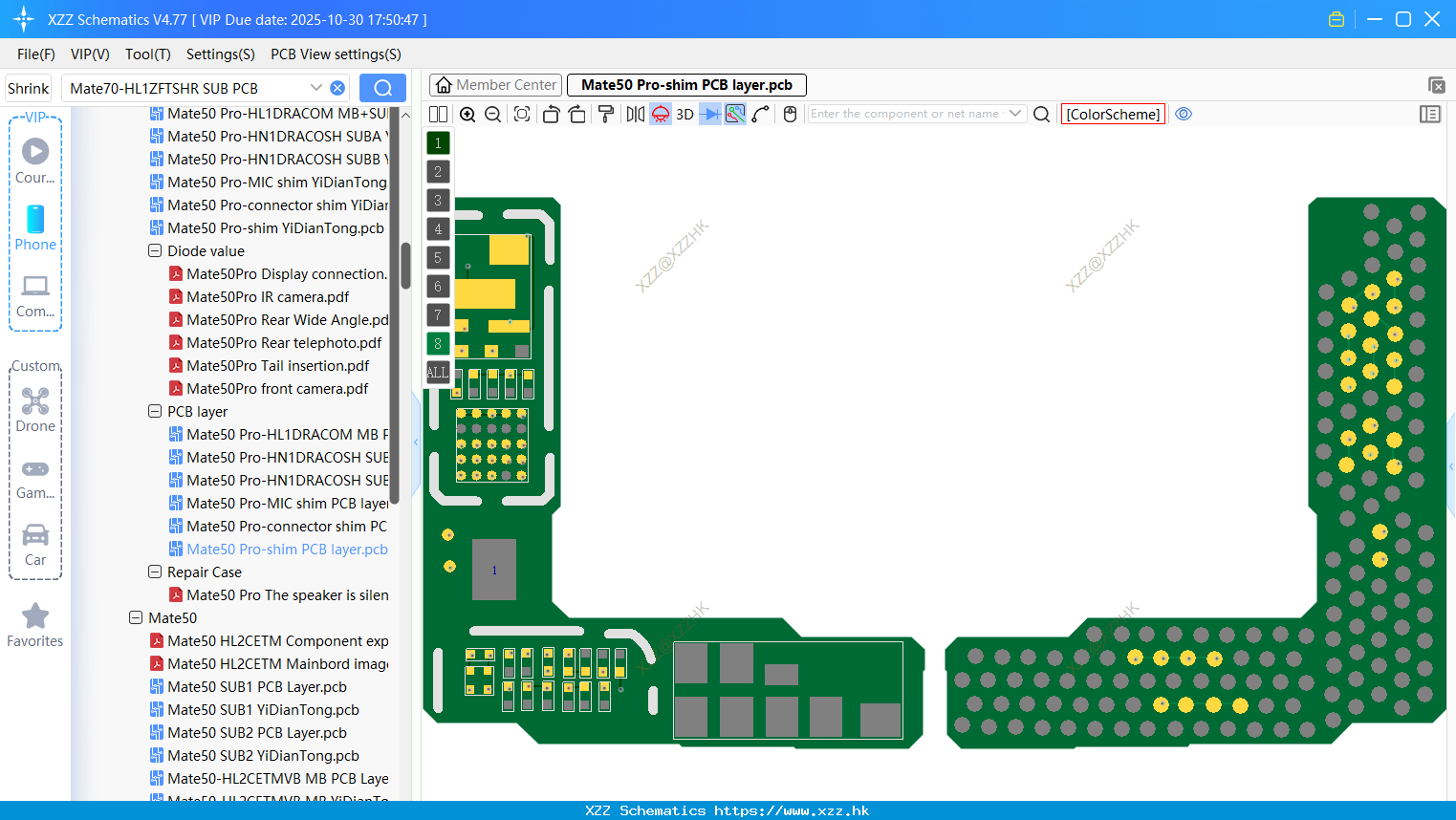 Huawei Mate50 Pro-shim PCB Layer